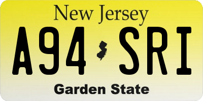 NJ license plate A94SRI