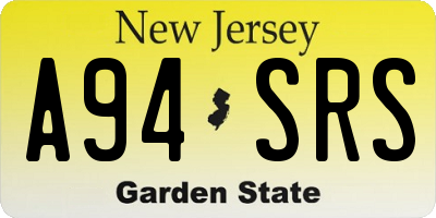 NJ license plate A94SRS