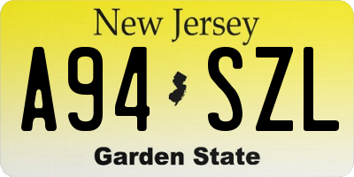 NJ license plate A94SZL