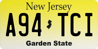 NJ license plate A94TCI