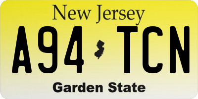 NJ license plate A94TCN