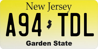 NJ license plate A94TDL