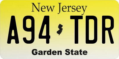 NJ license plate A94TDR