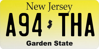NJ license plate A94THA