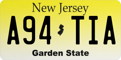 NJ license plate A94TIA