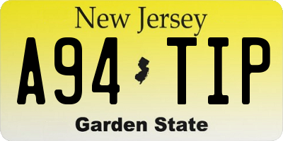 NJ license plate A94TIP