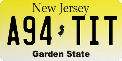 NJ license plate A94TIT