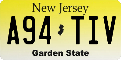 NJ license plate A94TIV