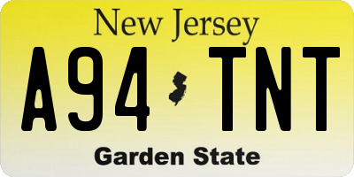 NJ license plate A94TNT