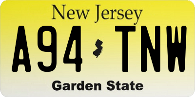 NJ license plate A94TNW