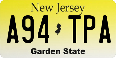 NJ license plate A94TPA