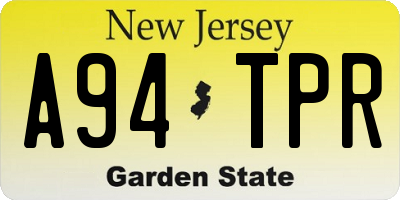 NJ license plate A94TPR