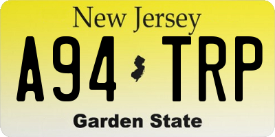 NJ license plate A94TRP