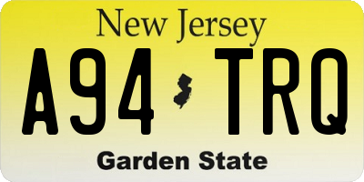 NJ license plate A94TRQ