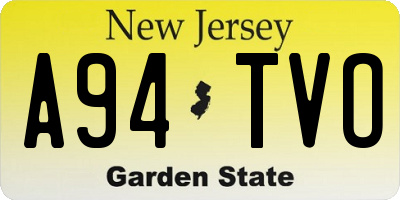 NJ license plate A94TVO