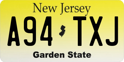NJ license plate A94TXJ