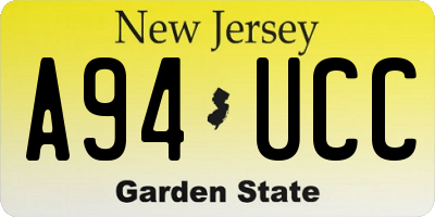 NJ license plate A94UCC
