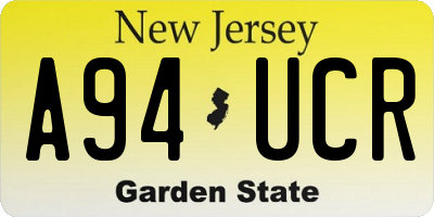 NJ license plate A94UCR