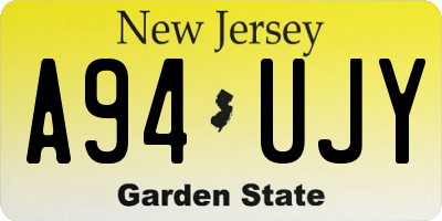 NJ license plate A94UJY