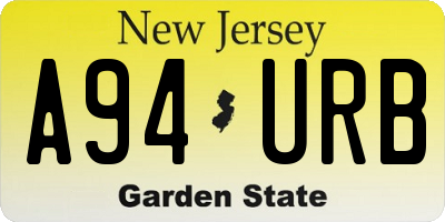 NJ license plate A94URB