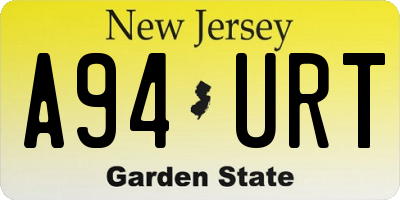 NJ license plate A94URT