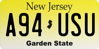 NJ license plate A94USU