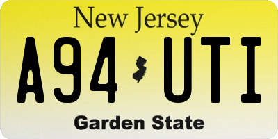 NJ license plate A94UTI
