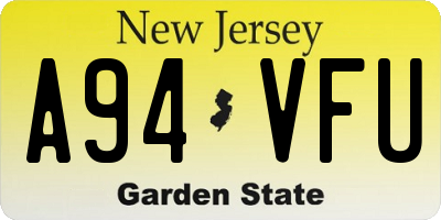 NJ license plate A94VFU