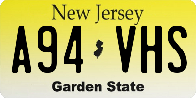 NJ license plate A94VHS