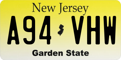 NJ license plate A94VHW