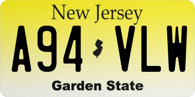NJ license plate A94VLW