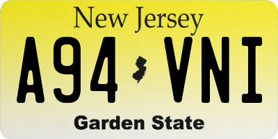 NJ license plate A94VNI