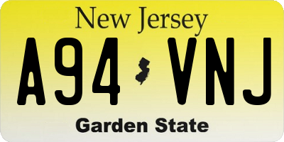 NJ license plate A94VNJ