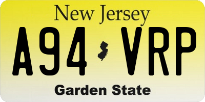 NJ license plate A94VRP