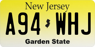 NJ license plate A94WHJ