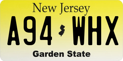 NJ license plate A94WHX