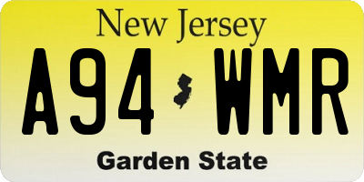 NJ license plate A94WMR