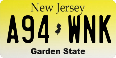 NJ license plate A94WNK