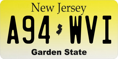 NJ license plate A94WVI
