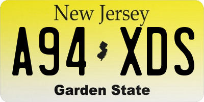 NJ license plate A94XDS