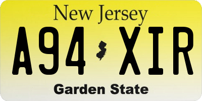 NJ license plate A94XIR