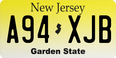 NJ license plate A94XJB