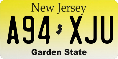 NJ license plate A94XJU
