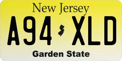 NJ license plate A94XLD