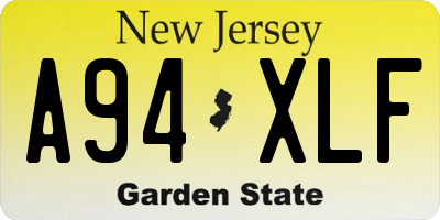 NJ license plate A94XLF