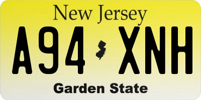 NJ license plate A94XNH