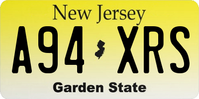 NJ license plate A94XRS