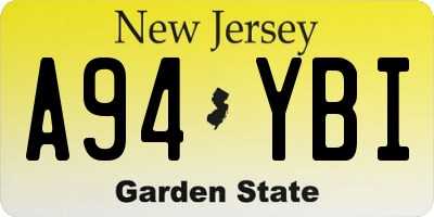 NJ license plate A94YBI
