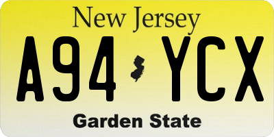 NJ license plate A94YCX