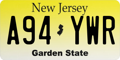NJ license plate A94YWR